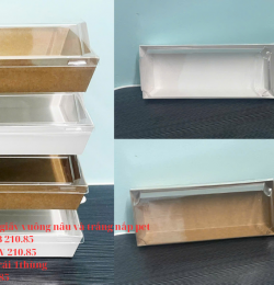 Hộp giấy vuông nâu và trắng nắp pet 