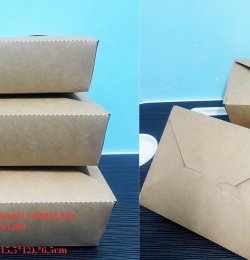 Hộp giấy nắp gài 1400ml nâu